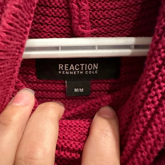 Kenneth Cole Reaction Pink Cotton Blend Neck Tunic Sweater Size M - Picture 5 of 6